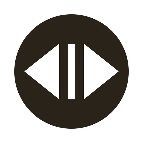Freccia sinistra e destra icona stile silhouette — Vettoriale Stock