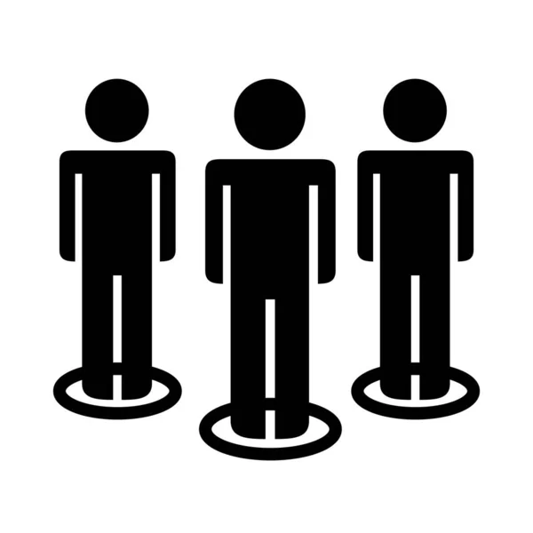 Hommes d'affaires chiffres travail d'équipe silhouette icône de style — Image vectorielle