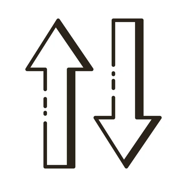 Pfeile rauf und runter Richtung Linie Stil-Symbol — Stockvektor