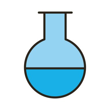 Tıbbi tüp test tüpü laboratuvar hattı ve ikonu doldur