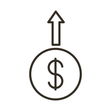 Satır üstü ok biçimi simgesi olan bozuk para doları