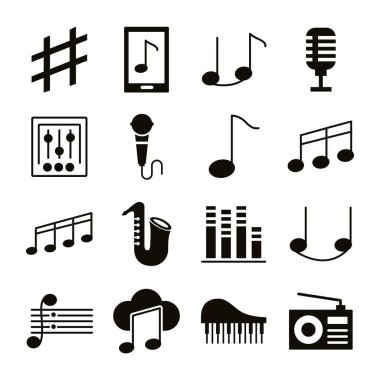 Müzik seti simgeleri demeti