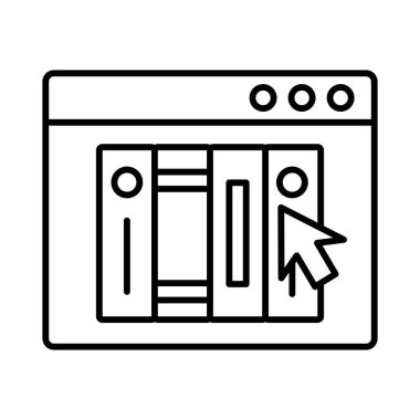 ebook eğitimi çevrimiçi satır simgesi olan web sayfası