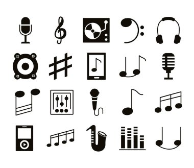Müzik seti simgeleri demeti