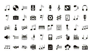 Müzik seti simgeleri demeti