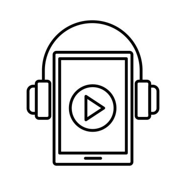 Tablet satır biçimi simgesi ile kulaklık iletişimi