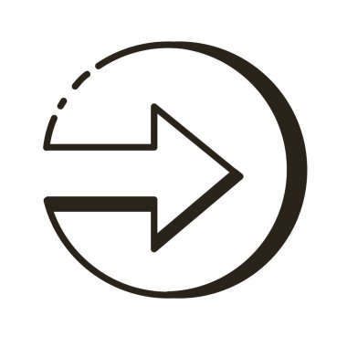 ok sağa doğru düğme biçimi simgesi