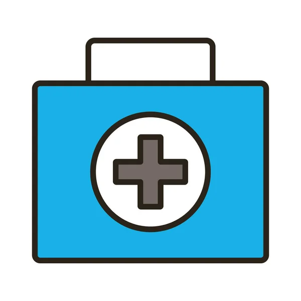 Línea de kit de medicamentos medicina e icono de estilo de relleno — Vector de stock