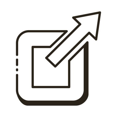 ok yukarısında çizgi biçimi simgesi olan kare