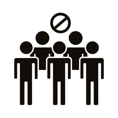 Kalabalıktan uzak dur Uyarı işareti siluet biçimi simgesi