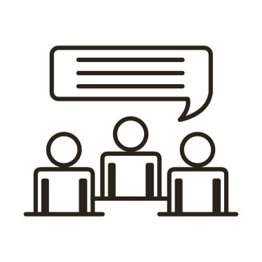 İş adamları grup figürleri konuşma baloncuğu tarzı simge ile