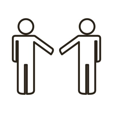 İş adamları çift figürleri anlaşma çizgisi simgesi