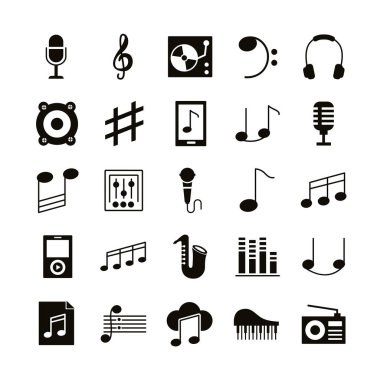 Müzik seti simgeleri demeti