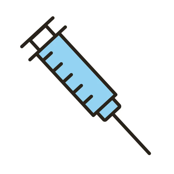 Médicament ligne de drogue injectable et icône de style de remplissage — Image vectorielle