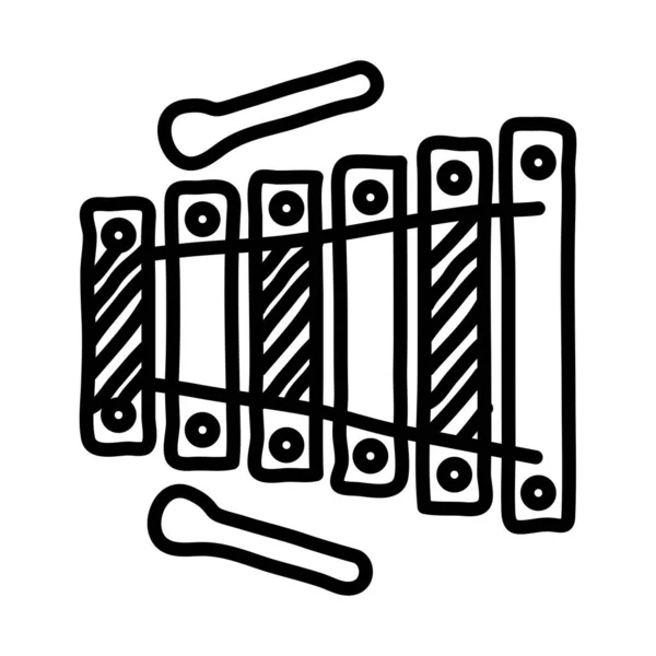 Xilophone hangszer vonal stílus ikon — Stock Vector