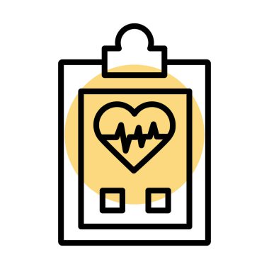 Tıbbi kalp kardiyolojisi nabız çizgisi simgesine sahip kontrol listesi