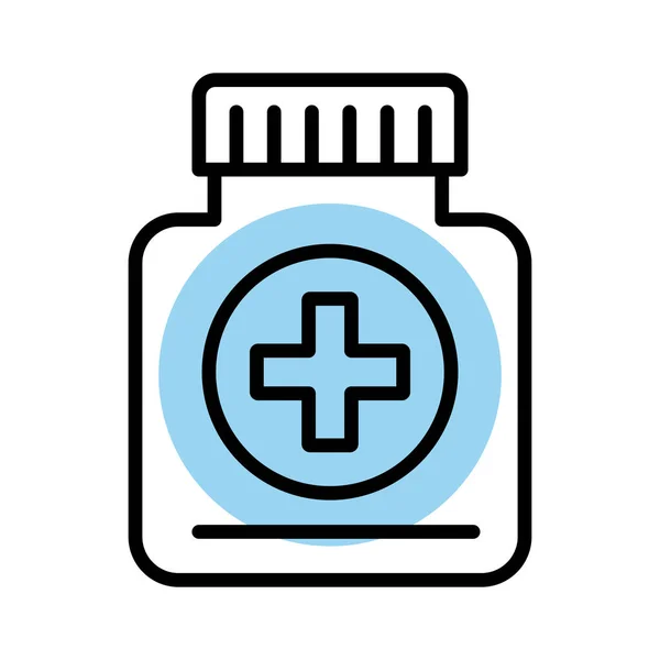 Üveg gyógyszer vonal stílus ikon — Stock Vector