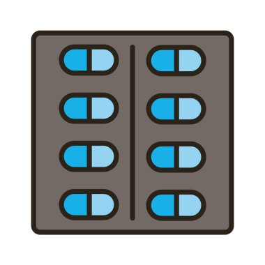 ilaç kapsülleri ilaç satırını mühürler ve biçim simgesini doldurur