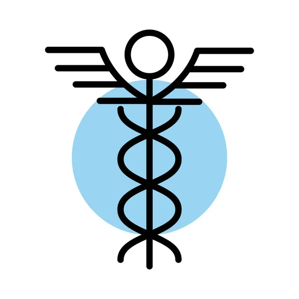 Caduceus símbolo médico línea estilo icono — Archivo Imágenes Vectoriales