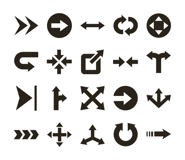 Bundel pijlen set pictogrammen — Stockvector