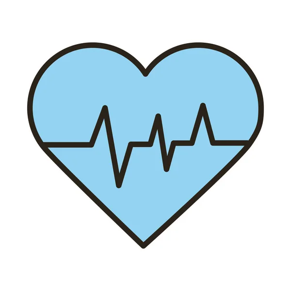 Pulslinie und Füllsymbol für medizinische Herzkardiologie — Stockvektor