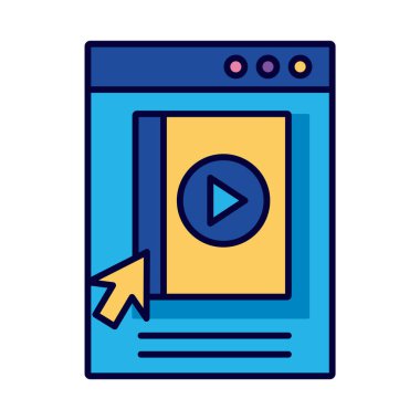 Web sayfasını kitap eğitimi çevrimiçi satırı ve biçim simgesi ile doldur