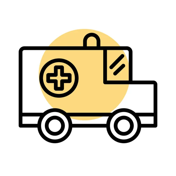 Ambulance car vehicle line style icon — Stock Vector