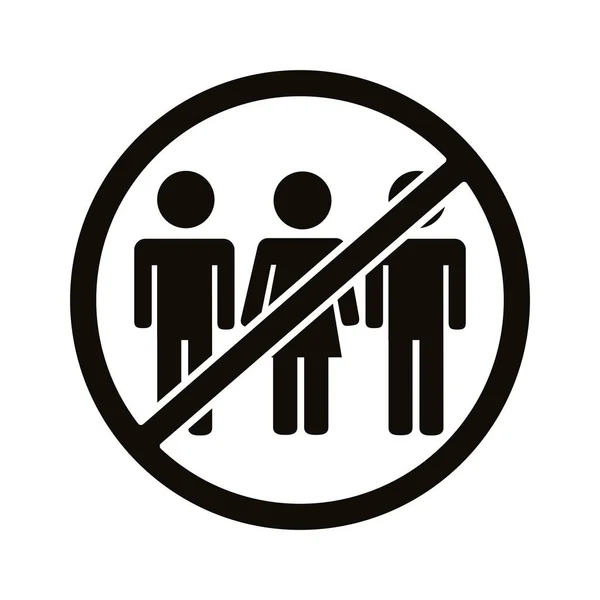 Avoid crowds alert signal silhouette style icon — Stock Vector