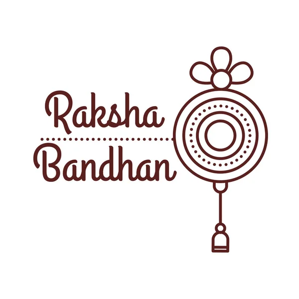 Happy raksha bandhan celebration with circular frame line style — Stock Vector