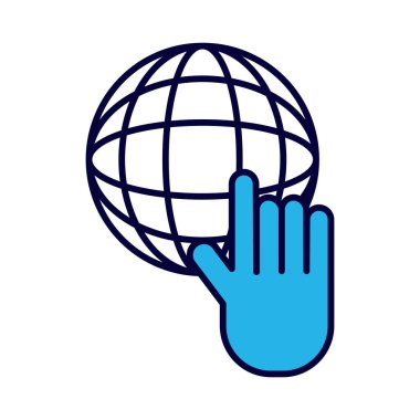 el tarayıcı satırı ve biçim simgesine sahip küresel tarayıcı