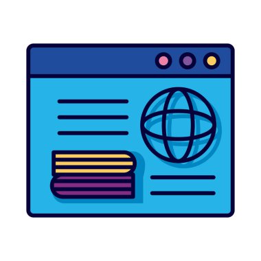 şablon web sayfası satırı ve biçim simgesine sahip küresel tarayıcı