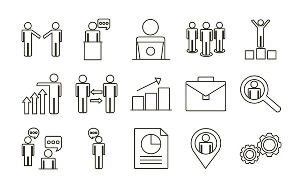 Bundle of business people avatars set icons — Stock Vector