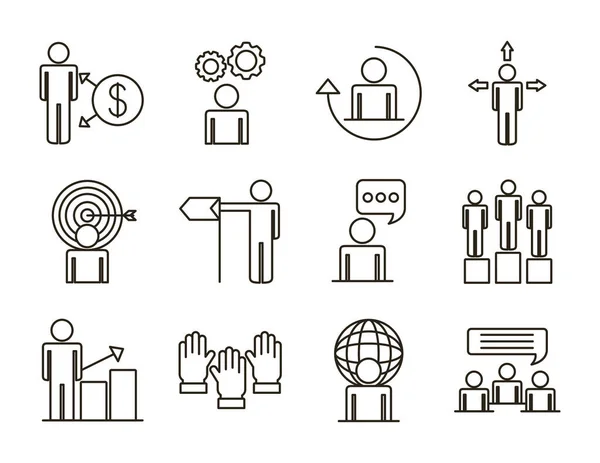 Bundle of business people avatars set icons — Stock Vector