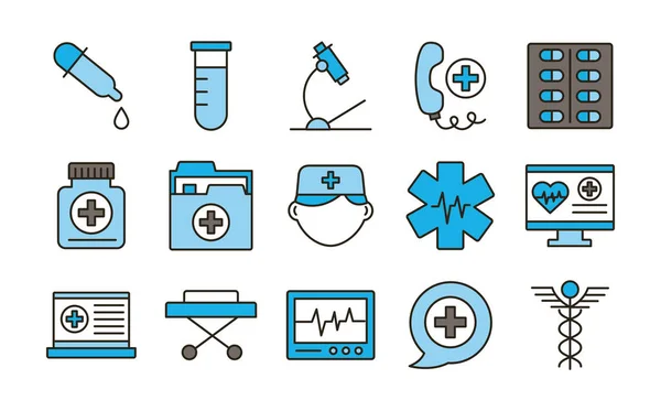 Paquete de iconos conjunto médico — Archivo Imágenes Vectoriales