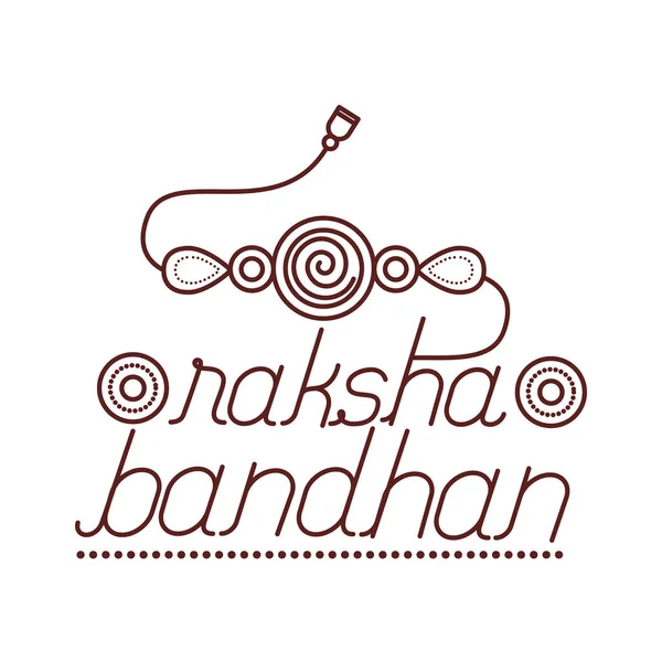 Happy raksha bandhan celebration with wristband line style — Stock Vector