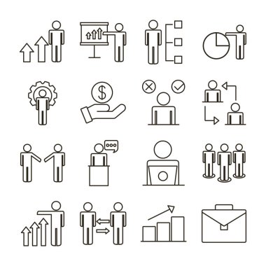 İş insanları topluluğu avatarları simgeleri ayarlar