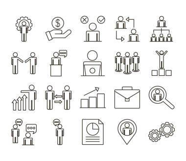 İş insanları topluluğu avatarları simgeleri ayarlar