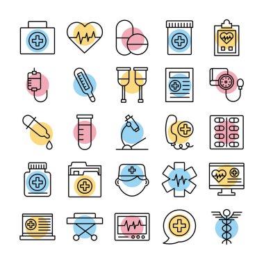 Tıbbi set simgeleri demeti