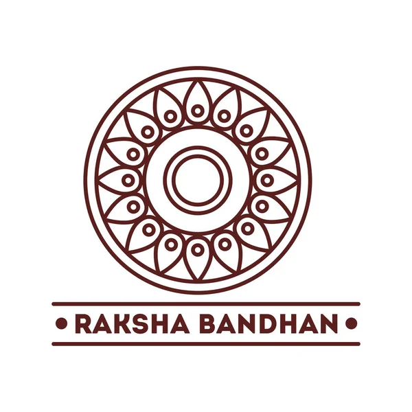 Χαρούμενο ράκσα bandhan γιορτή με κυκλικό πλαίσιο στυλ γραμμή — Διανυσματικό Αρχείο