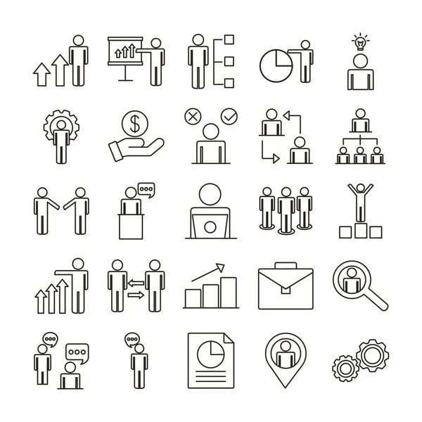 Bundle of business people avatars set icons — Stock Vector