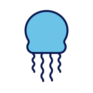 Denizanası deniz hayvanı çizgisi ve doldurma biçimi simgesi