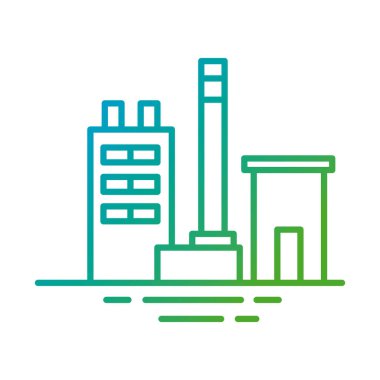 Fabrika inşa etme gradyan biçimi simgesi