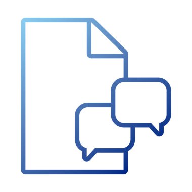 Konuşma kabarcığı gradyan biçim simgesine sahip kağıt belge