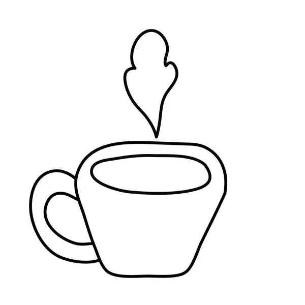 Koffiekopje hot line stijl pictogram — Stockvector