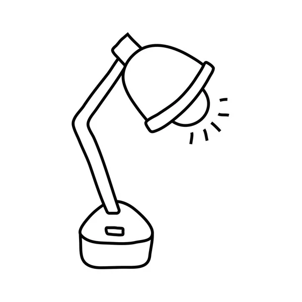 Lámpara de escritorio línea de suministro icono de estilo — Archivo Imágenes Vectoriales