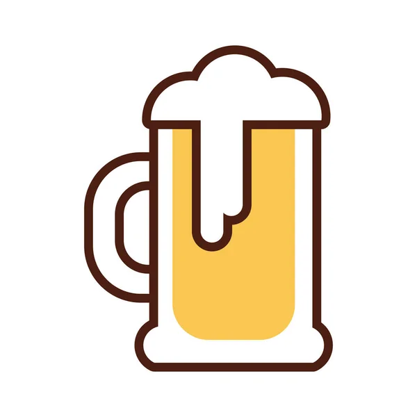 Jarro de cerveja beber linha do dia internacional e encher o estilo —  Vetores de Stock