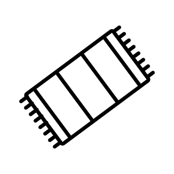 Икона в стиле линии пляжных полотенец — стоковый вектор