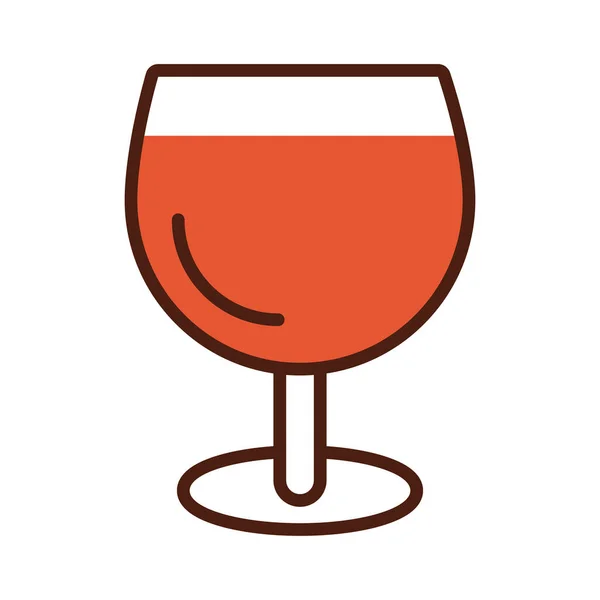 Linia filiżanek wina i wypełnić ikonę stylu — Wektor stockowy