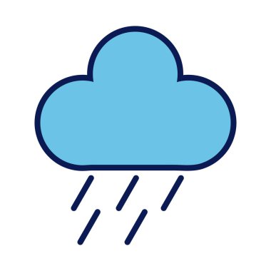 bulutlu yağmur çizgisi ve simgeyi doldur