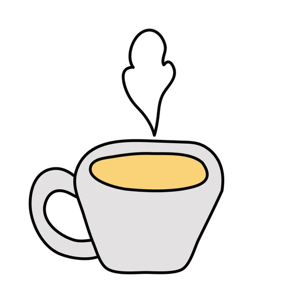 Kaffe kopp varm fri form stil ikon — Stock vektor